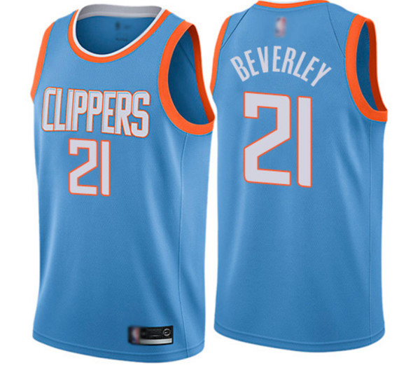 Men's Los Angeles Clippers #21 Patrick Beverley Blue City Edition Stitched NBA Jersey Men's Los Angeles Clippers #21 Patrick Beverley Blue City Edition Stitched NBA Jersey